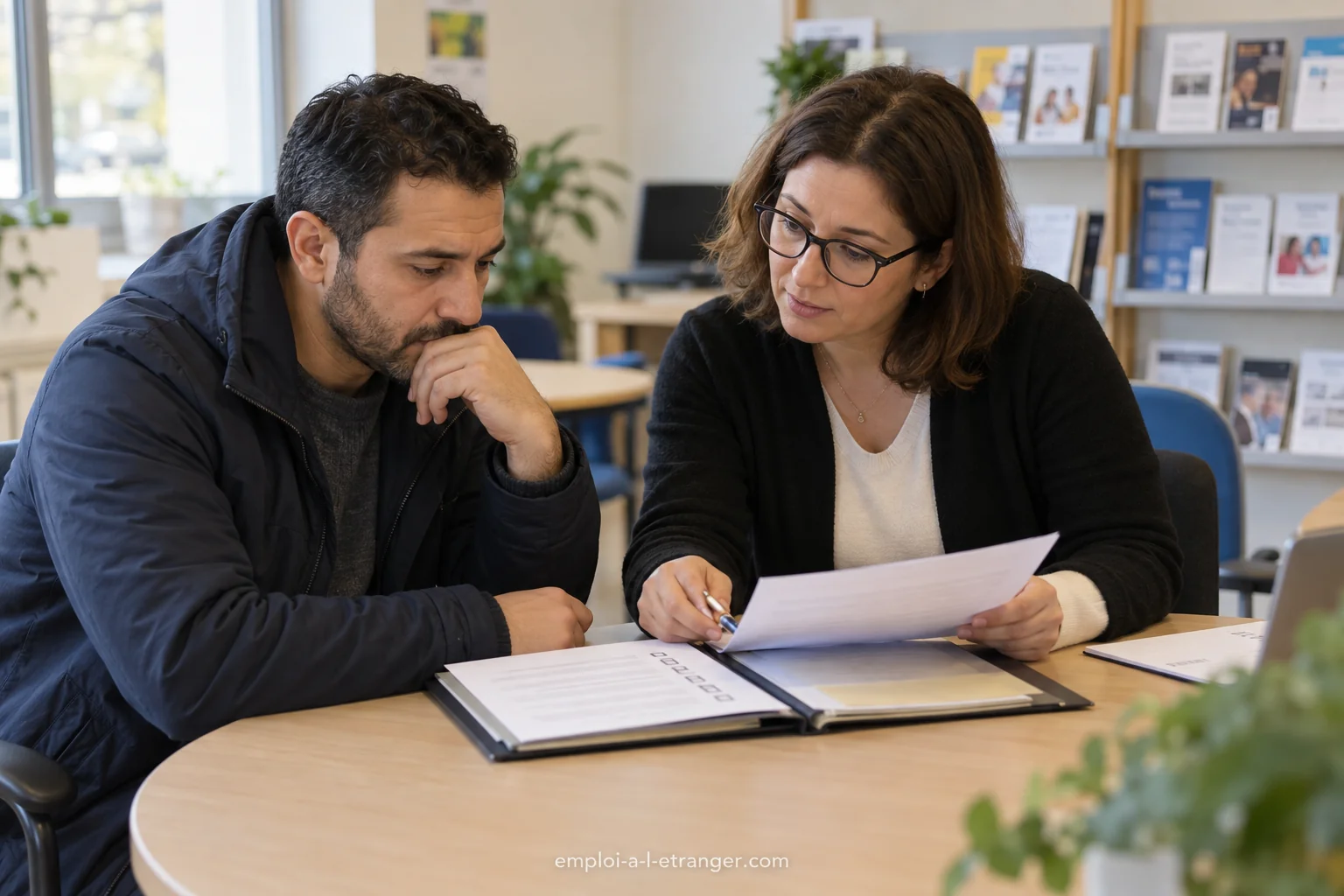 Confidential information and administrative support meeting in an office