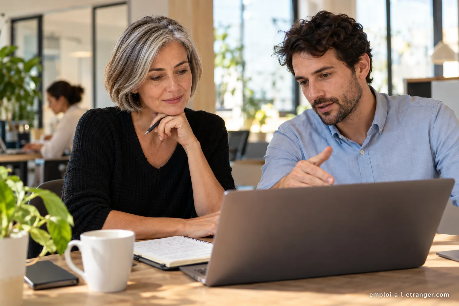 Professional returning to work during an office onboarding session.