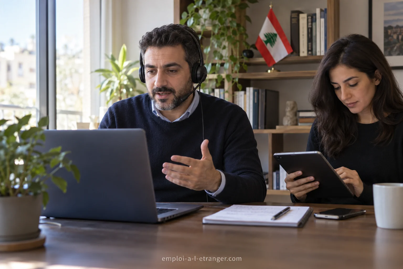 Professional preparing a video interview for an overseas role